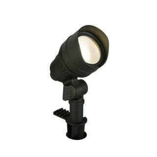Hampton Bay 4.5-Watt Millennium Black Adjustable Light Color Outdoor Integrated LED Landscape Flo... | The Home Depot