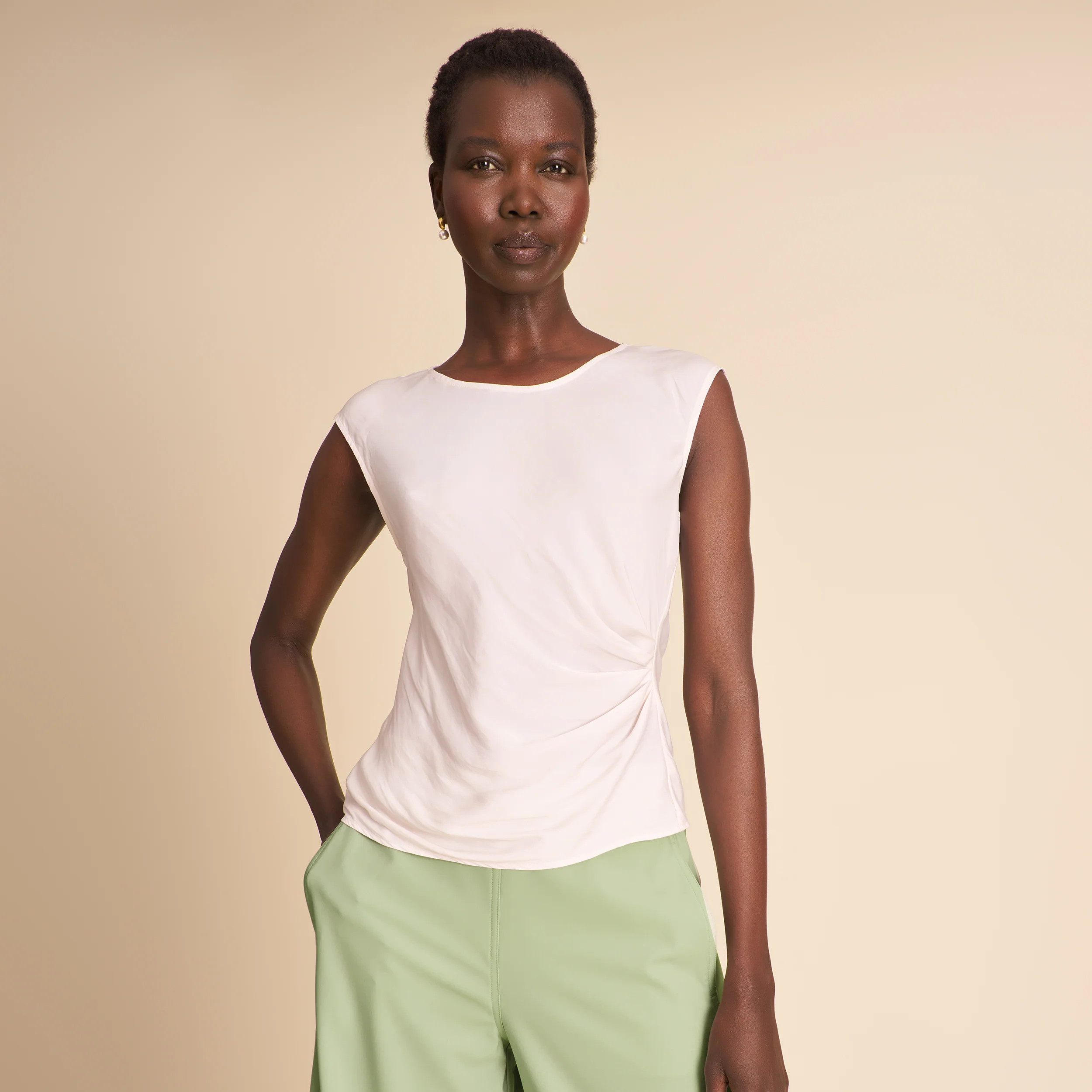 Brooke Definition Top - Eco Drape :: Ivory | MM LaFleur
