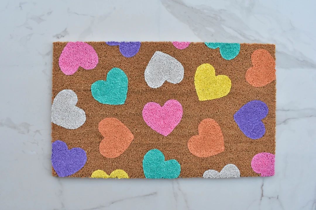 Conversation Heart Doormat, Valentine's Day Doormat, Cute Doormat, Heart Doormat, Valentine's Day... | Etsy (US)