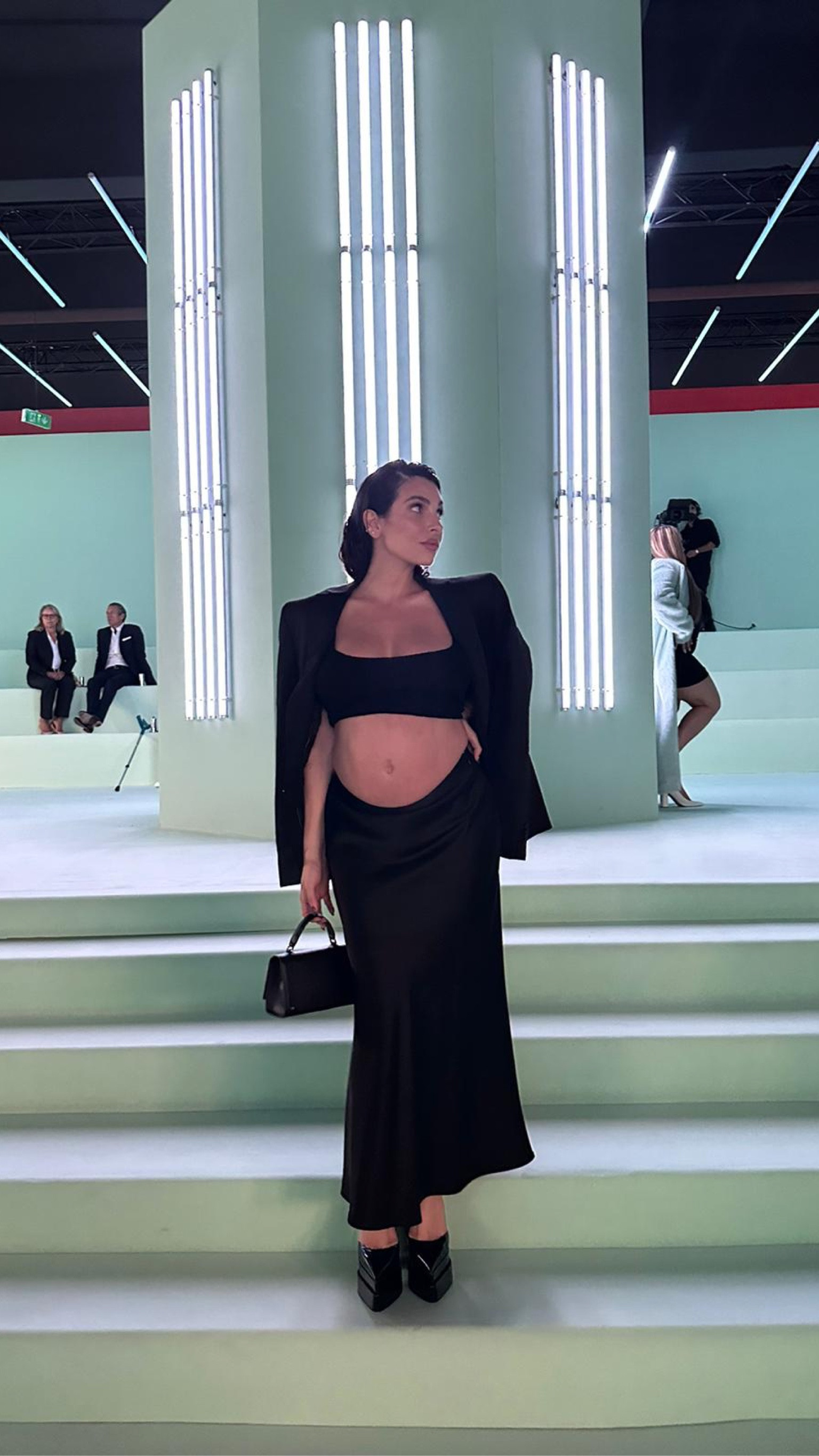 Boss event look 🖤

outfit inspiration, black silk midi skirt, Versace pointy platform heels,  black bralette, black blazer, Nederland. 

#LTKeurope #LTKparties #LTKstyletip