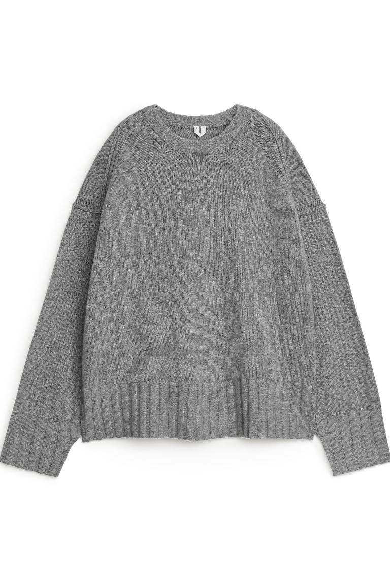 Oversized Wool Jumper - Grey Melange - Ladies | H&M GB | H&M (UK, MY, IN, SG, PH, TW, HK)