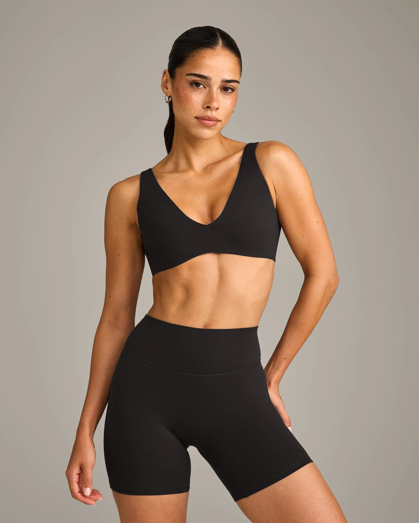 SoftMotion™ Scoop Back Bralette with Gray Logo 
 Black | Oner Active (UK / US)