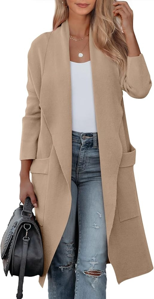 LILLUSORY Women's Oversized Dressy Cardigans 2023 Long Knit Coatigans Lightweight Winter Coat Fal... | Amazon (US)