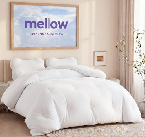 Mellow Marshmellow Comforter King/Cal King - Extra Fluffy Double-Stuffed Down Alternative Duvet Insert, All-Season Temperature-Balancing, Oeko-TEX Class I Fabric, Box-Stitch, Machine Washable | Amazon (US)