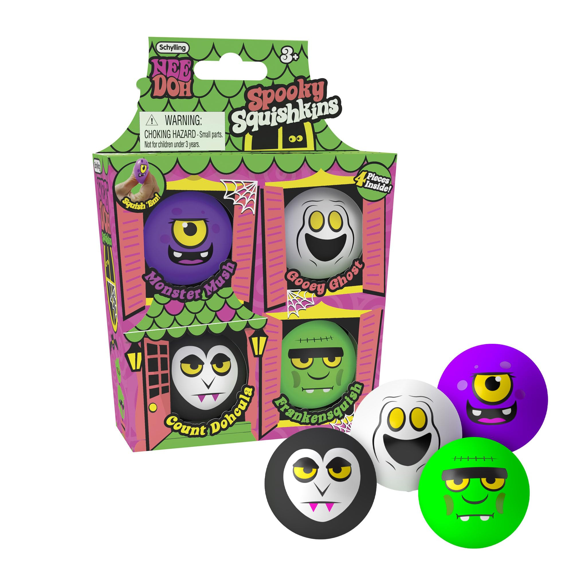 Schylling NeeDoh Squishkins Haunted House - Halloween Squeeze Toy - Contains 4 Mini Groovy Globs ... | Amazon (US)