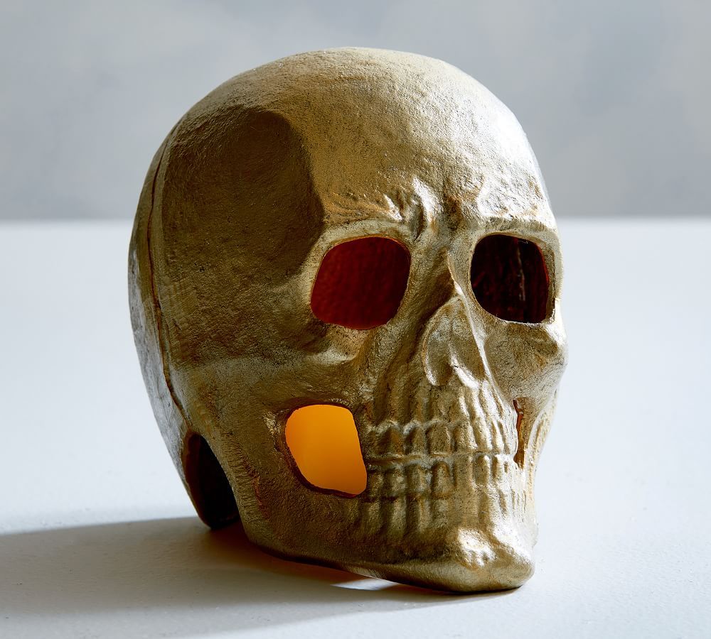 Brass Skull Votive Candle Holder | Pottery Barn (US)