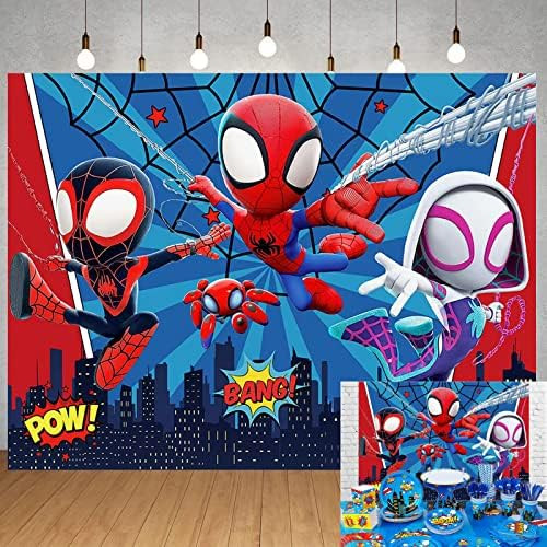Spidey and His Amazing Friends Backdrop, Spiderman Hero Background for Kids Birthday Party Decoratio | Amazon (US)