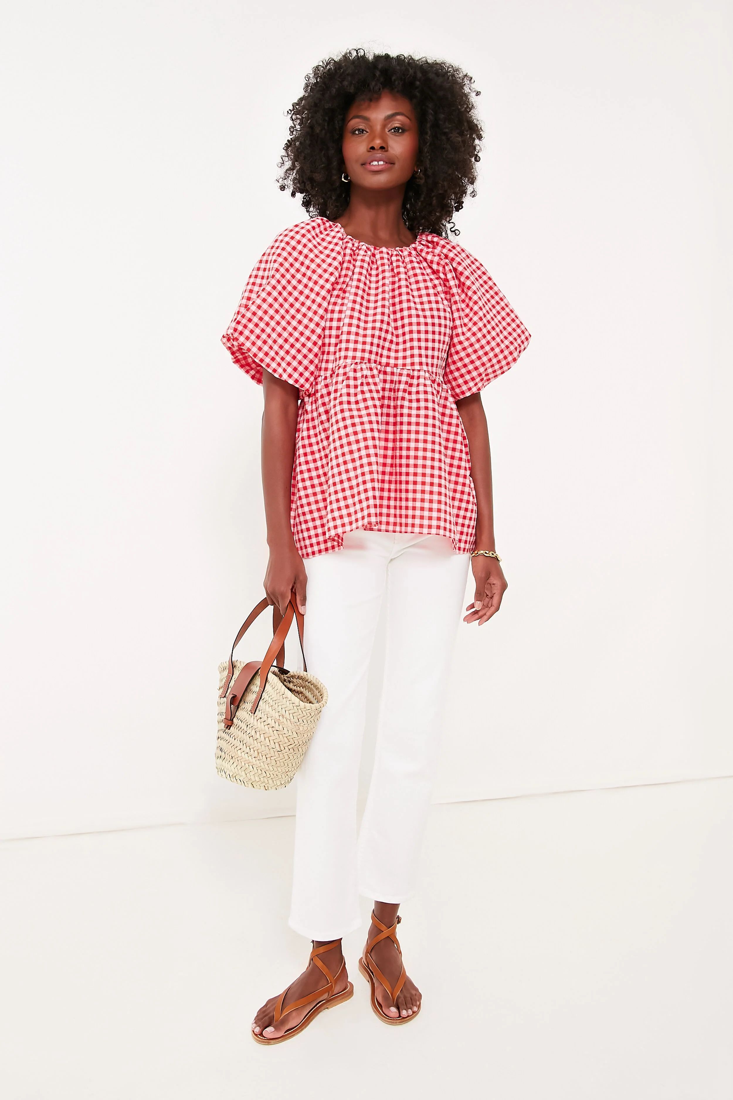 Pink and Red Gingham Hadley Blouse 
                Hyacinth House | Tuckernuck (US)
