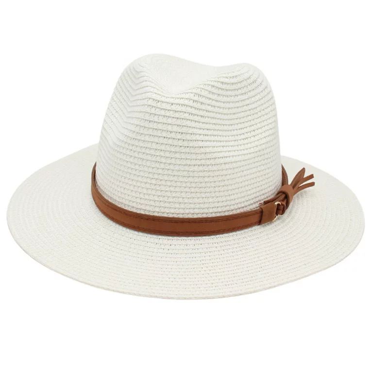 Panama Hat Straw Weaving UV Protection Men Women Foldable Anti Sun Cap for Beach - Walmart.com | Walmart (US)