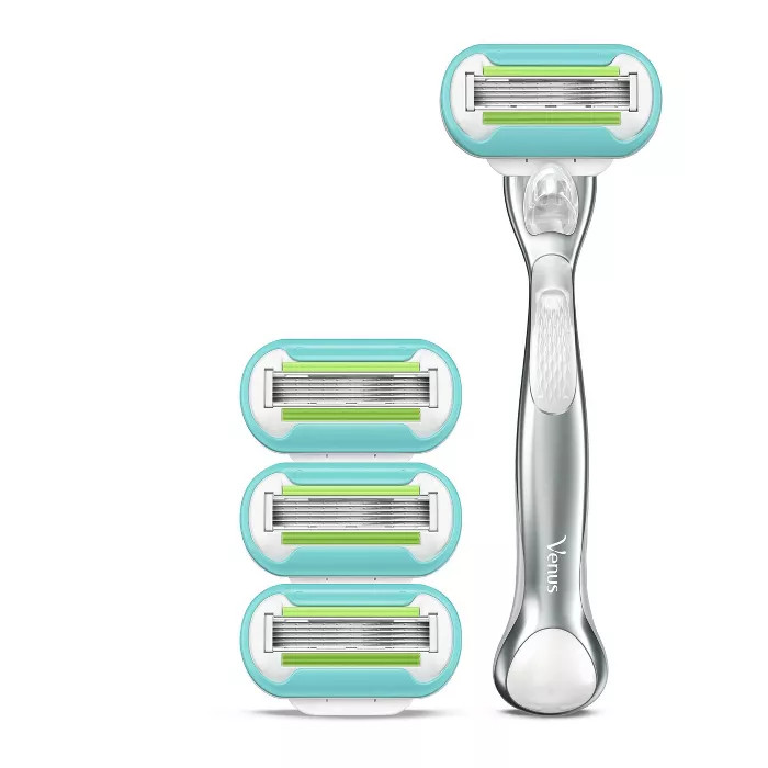 Venus Platinum Extra Smooth Women's Metal Handle Razor + 4 Razor Blade Refills | Target