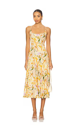 Jaleyah Dress in Mustard Green Tropic | Revolve Clothing (Global)