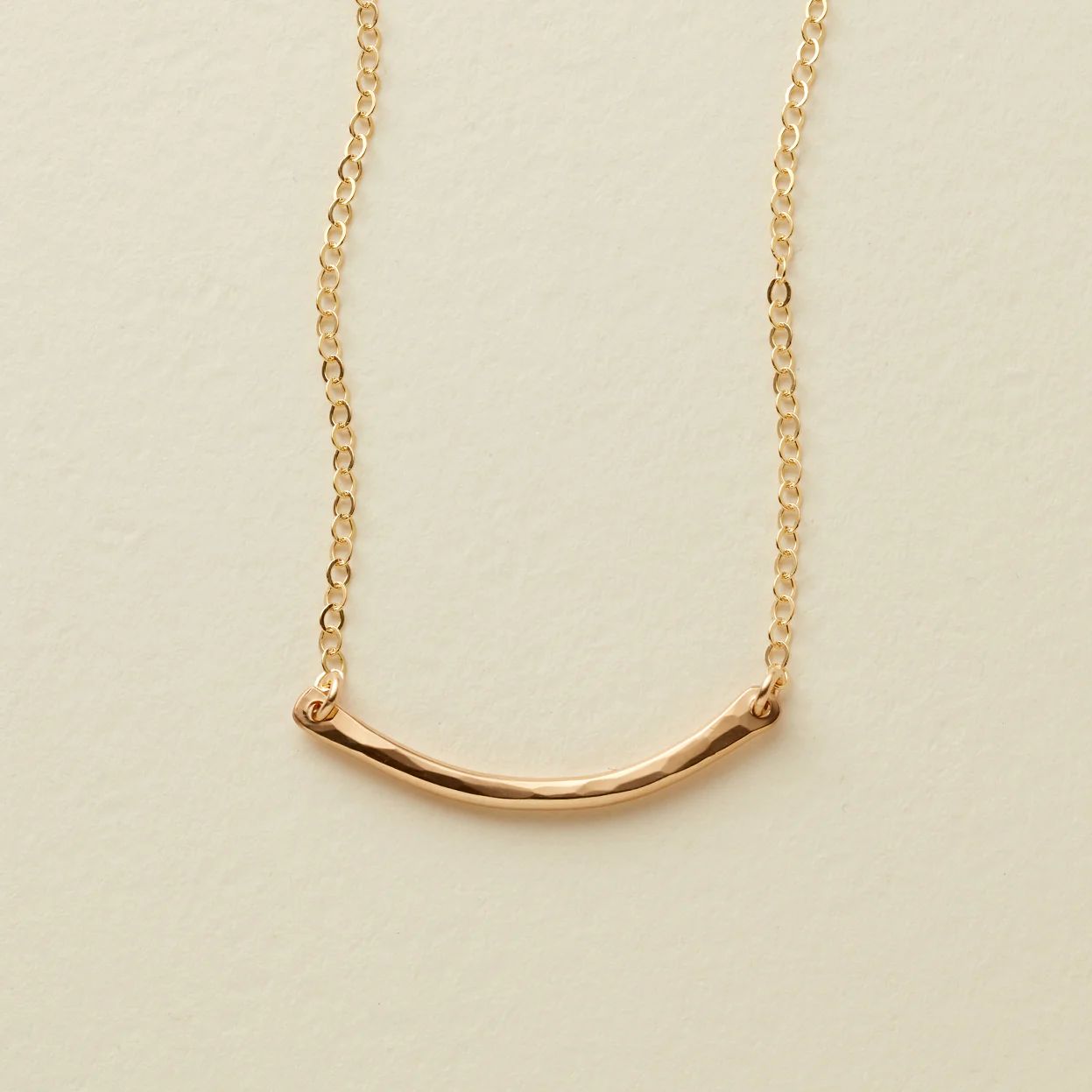 Mini Hammered Crescent Bar Necklace | Made by Mary (US)