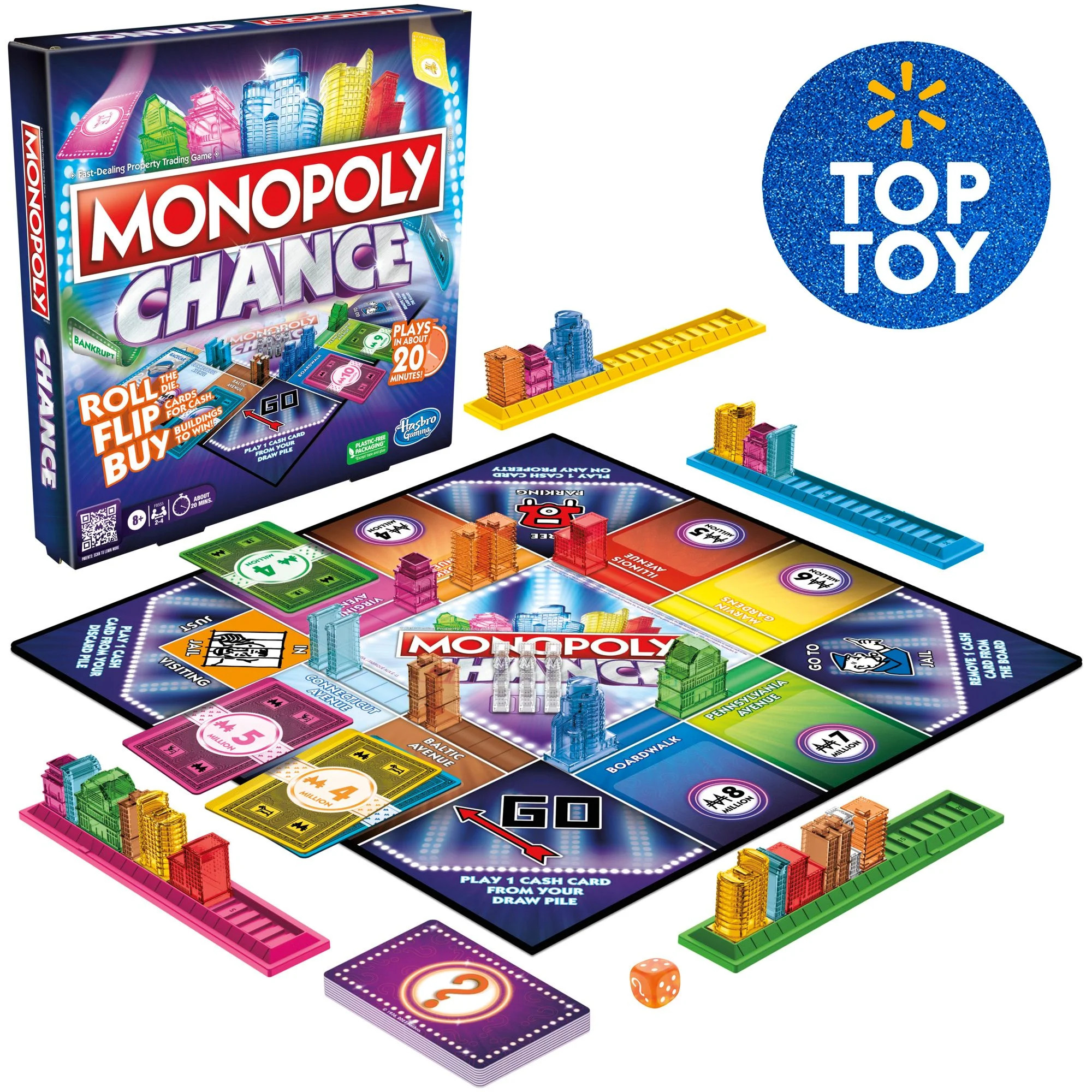 Monopoly Chance Board Game, Fast-Paced Monopoly Game, 20 Min. Average, Ages 8+ | Walmart (US)