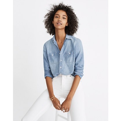 Chambray Classic Ex-Boyfriend Shirt in Mazzy Wash | Madewell