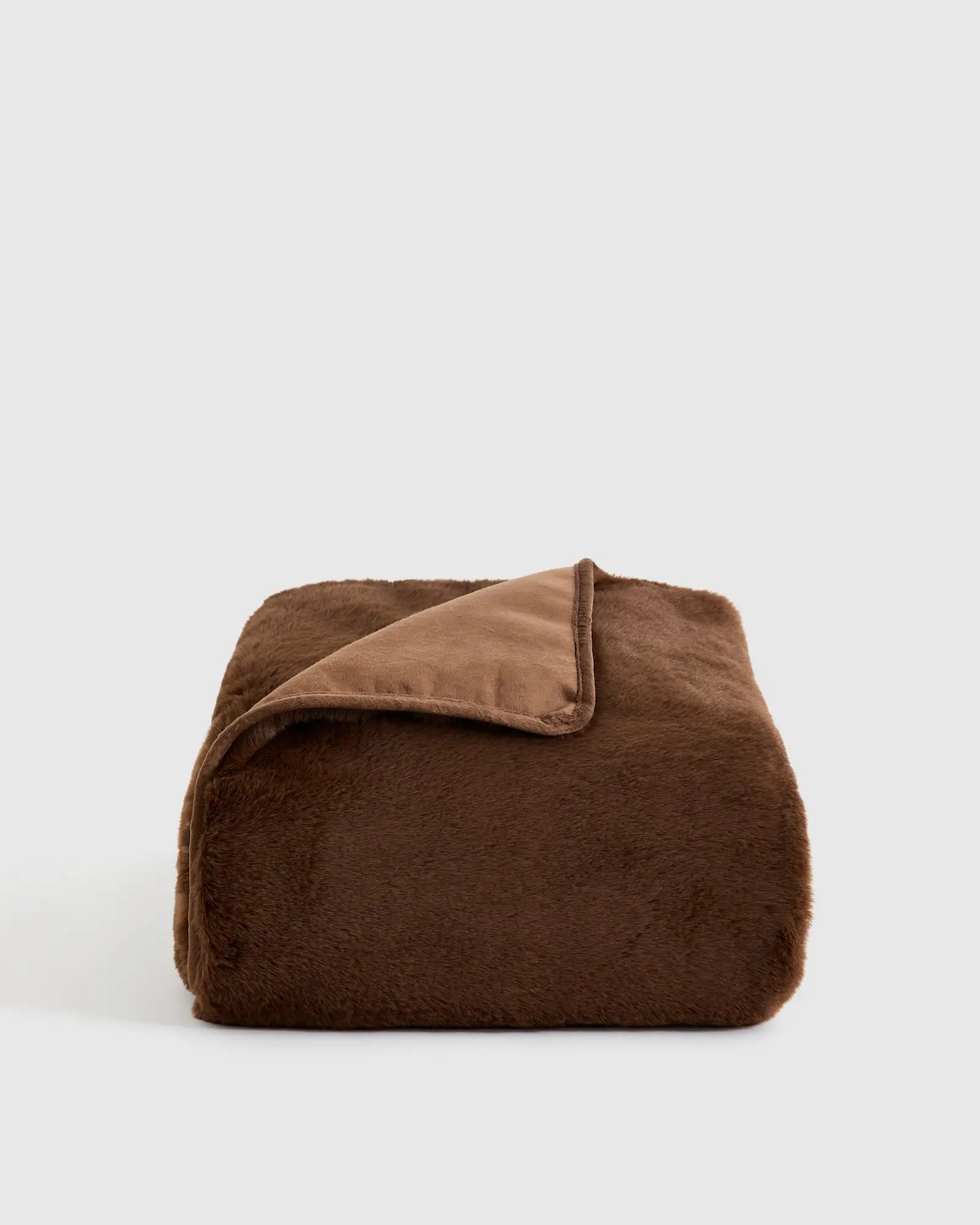 Luxury Faux Fur Throw in Truffle | Quince