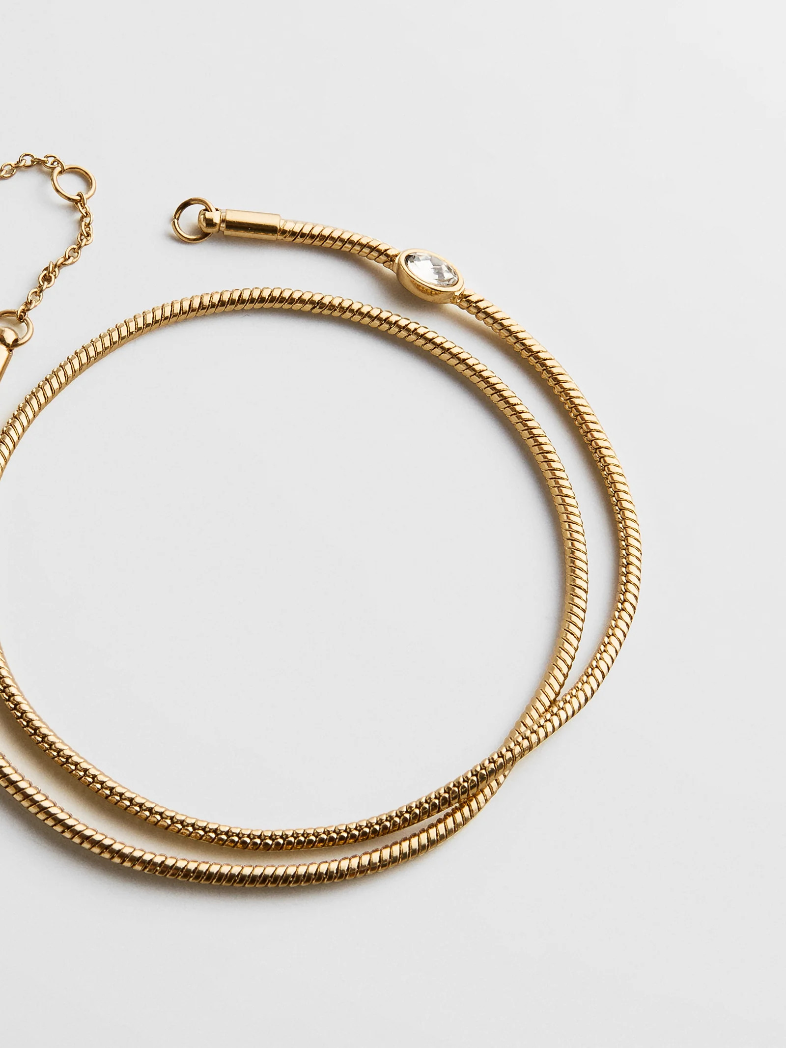 Gia Waterproof Anklet - Gold/Pavé | BaubleBar