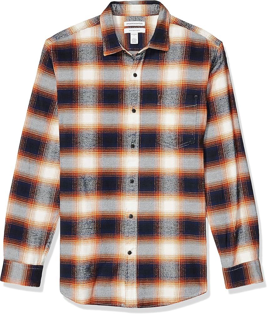 Amazon Essentials Men's Regular-fit Long-Sleeve Plaid Flannel Shirt | Amazon (US)