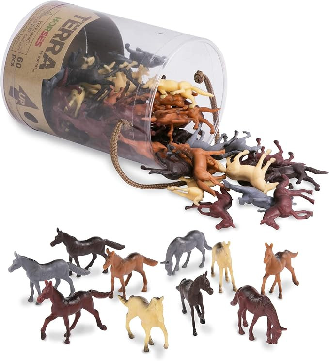 Terra by Battat – Horses – Assorted Miniature Horse Toys For Kids 3+ (60 Pc), 2", Multi | Amazon (US)