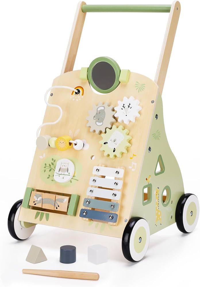 Wooden Baby Push Walker and Toddler Pull Learning Activity Toy - Develop Motor Skills & Creativit... | Amazon (US)