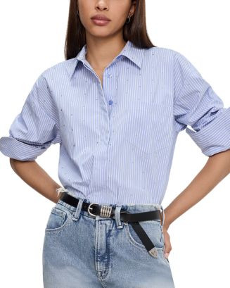 Rhinestone Poplin Striped Shirt | Bloomingdale's (US)