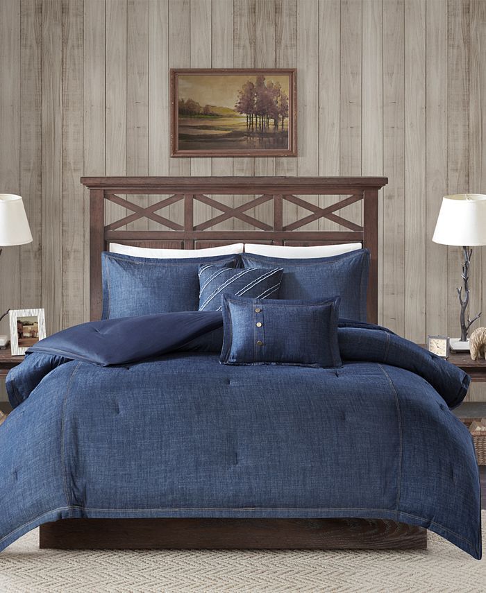 Woolrich Perry 5-Pc. Queen Denim Comforter Set & Reviews - Comforter Sets - Bed & Bath - Macy's | Macys (US)