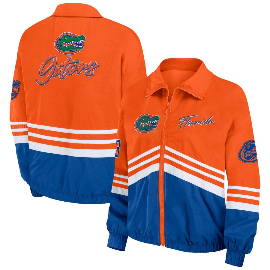 Florida Gators WEAR by Erin Andrews Women's Vintage Throwback Windbreaker Full-Zip Jacket - Orang... | Fanatics