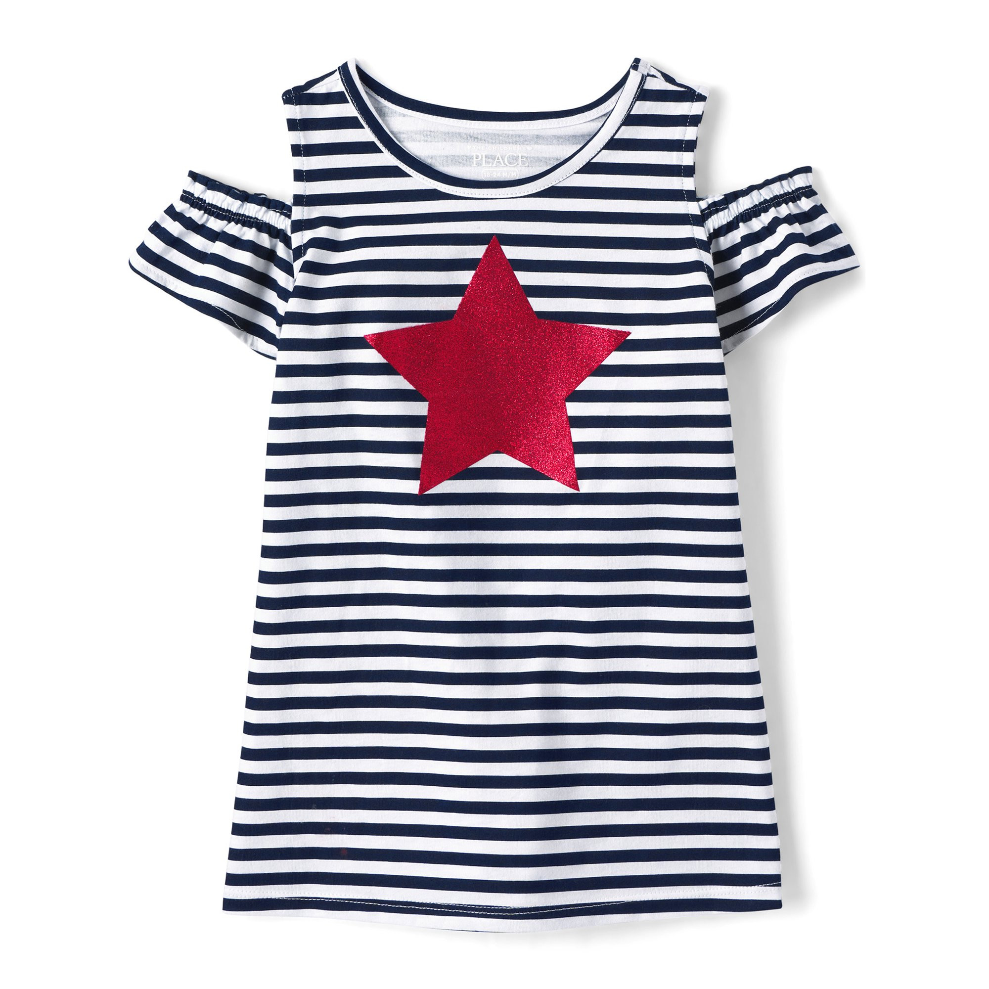 The Children's Place Toddler Girls Cold Shoulder Americana Dress, Sizes 12-5T | Walmart (US)