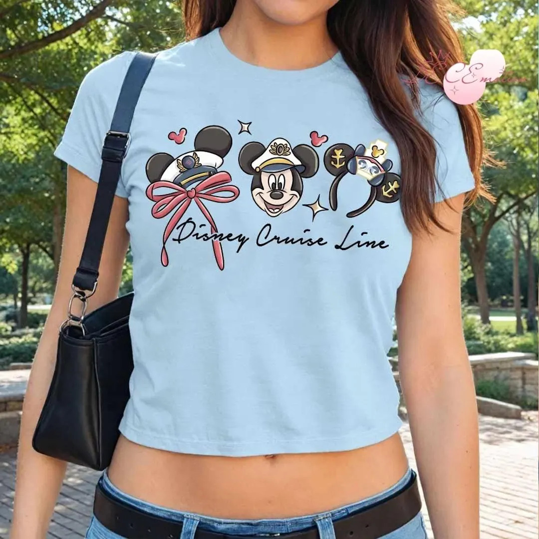 Coquette Bow Disney Cruise Baby Tee Crop Tank, Mickey Minnie Cruise Squad, Disney Girl Trip, Fami... | Etsy (US)