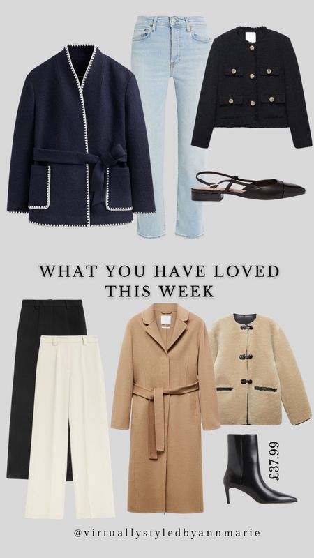 What you have loved this week 🫶🏻

Camel coats, Toteme, wide leg trousers, Mary Janes, tweed jacket 

#LTKSeasonal