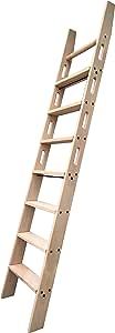 104RDHOUSE 96" Height Sliding Library Ladder,Rolling Ladder Kit Wooden Ladder Red Oak Unassembled | Amazon (US)