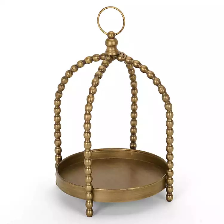 Victoria Gold Bead Lantern, 16.5 in. | Kirklands Home | Kirklands