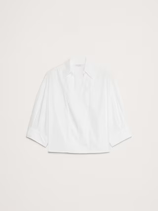 Balloon-Sleeve Cotton Poplin Popover Top | Banana Republic (US)