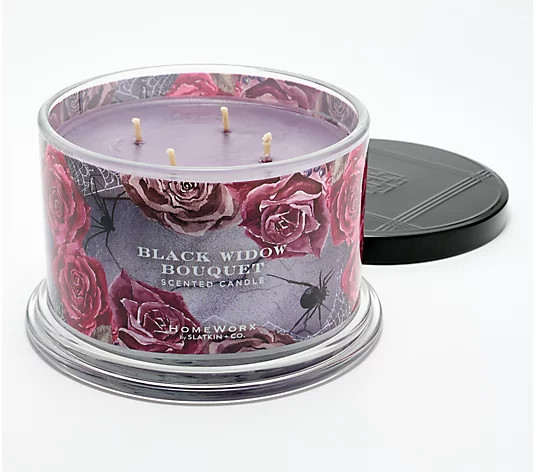 HomeWorx by Slatkin & Co. 18oz Black Widow Bouquet Candle - QVC.com | QVC