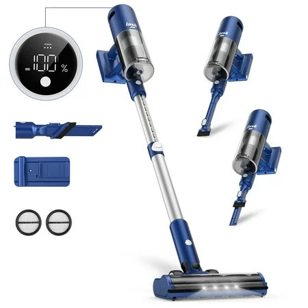 INSE Lightweight Cordless Vacuum with 30Kpa Powerful Suction & 60 Mins Runtime, Stick Vacuum for Carpet, Tile, Pet Hair, Hardwood Floors | Walmart (US)