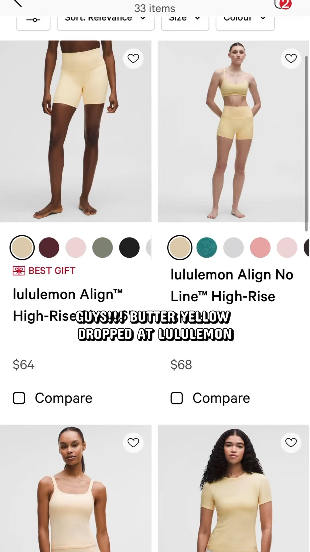 ALL THE BUTTER CREAM FAVS AT LULULEMON💛💛💛 
Thanks for being here:)))