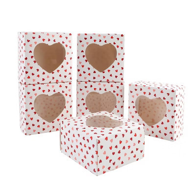 Cook With Color 6pk Heart Print Bakery Boxes | Target