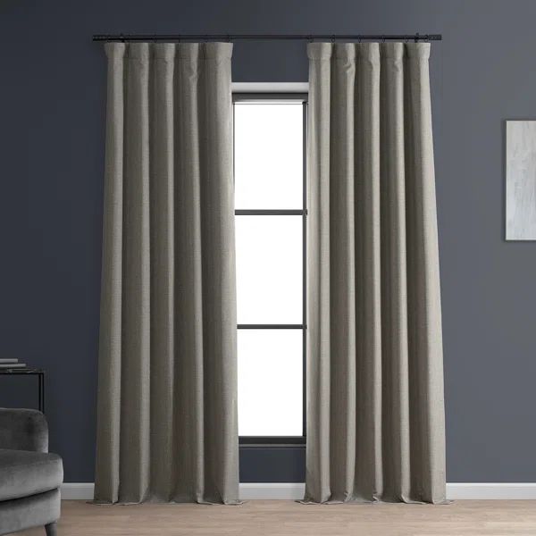 Faux Linen Thermal Blackout Curtains for Bedroom & Living Room - Window Curtains Single Panel | Wayfair North America