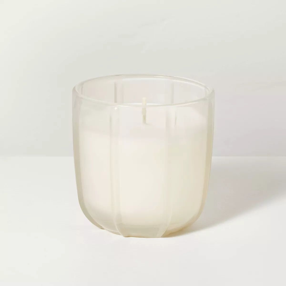 Tinted Glass Lavender & Birch Ribbed Jar Candle Light Gray - Hearth & Hand™ with Magnolia | Target