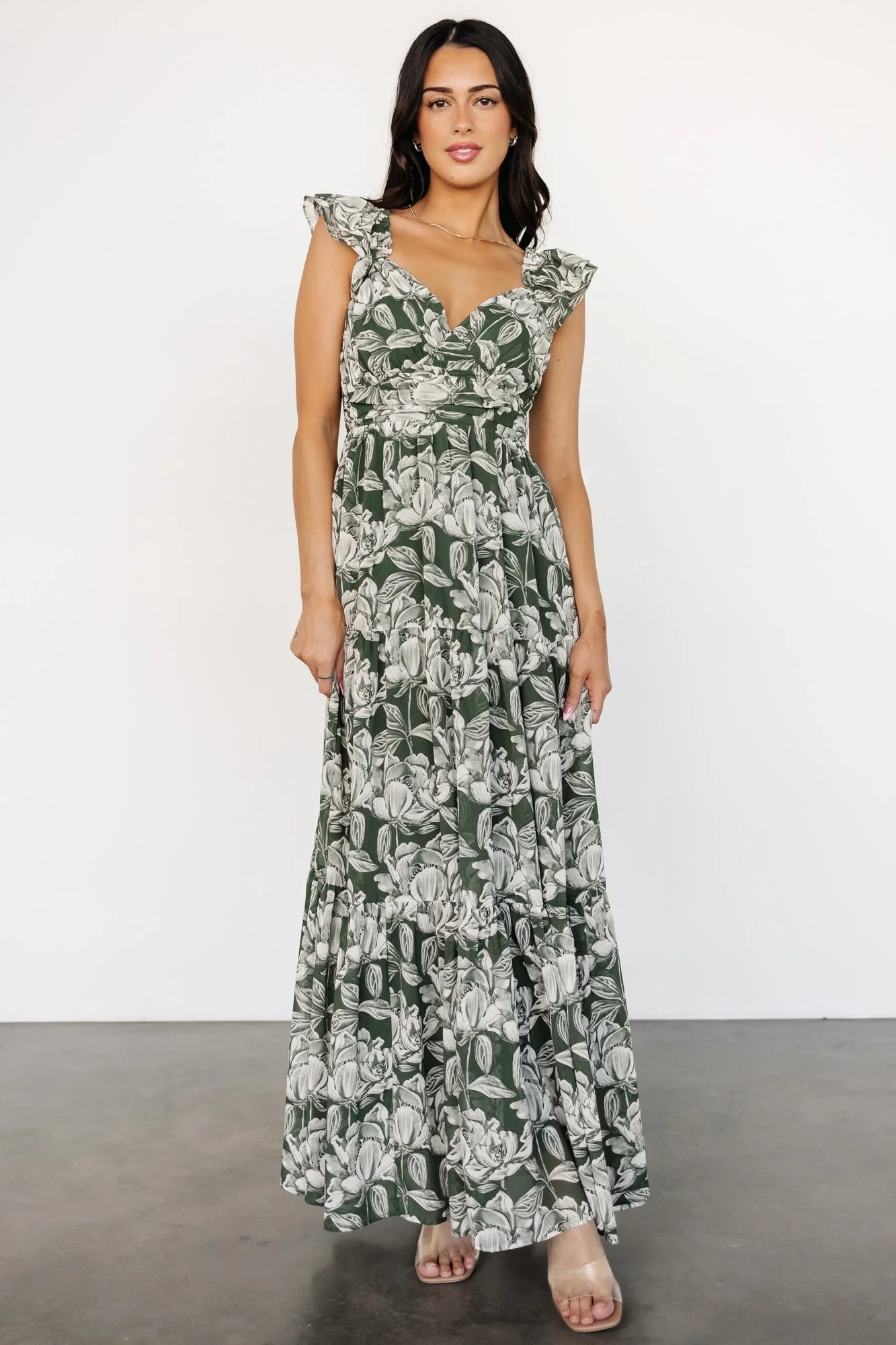 Martina Maxi Dress | Green + White | Baltic Born