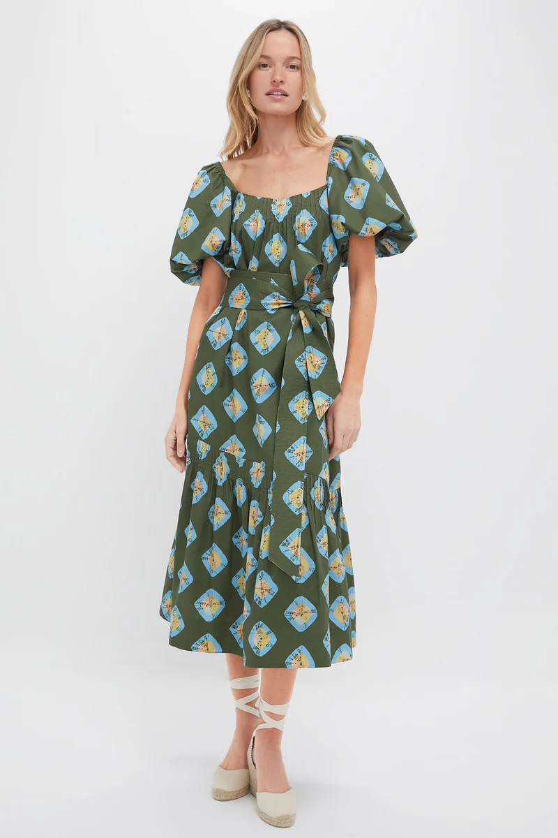 Olive and Aqua Diamond Clary Dress | Tuckernuck (US)