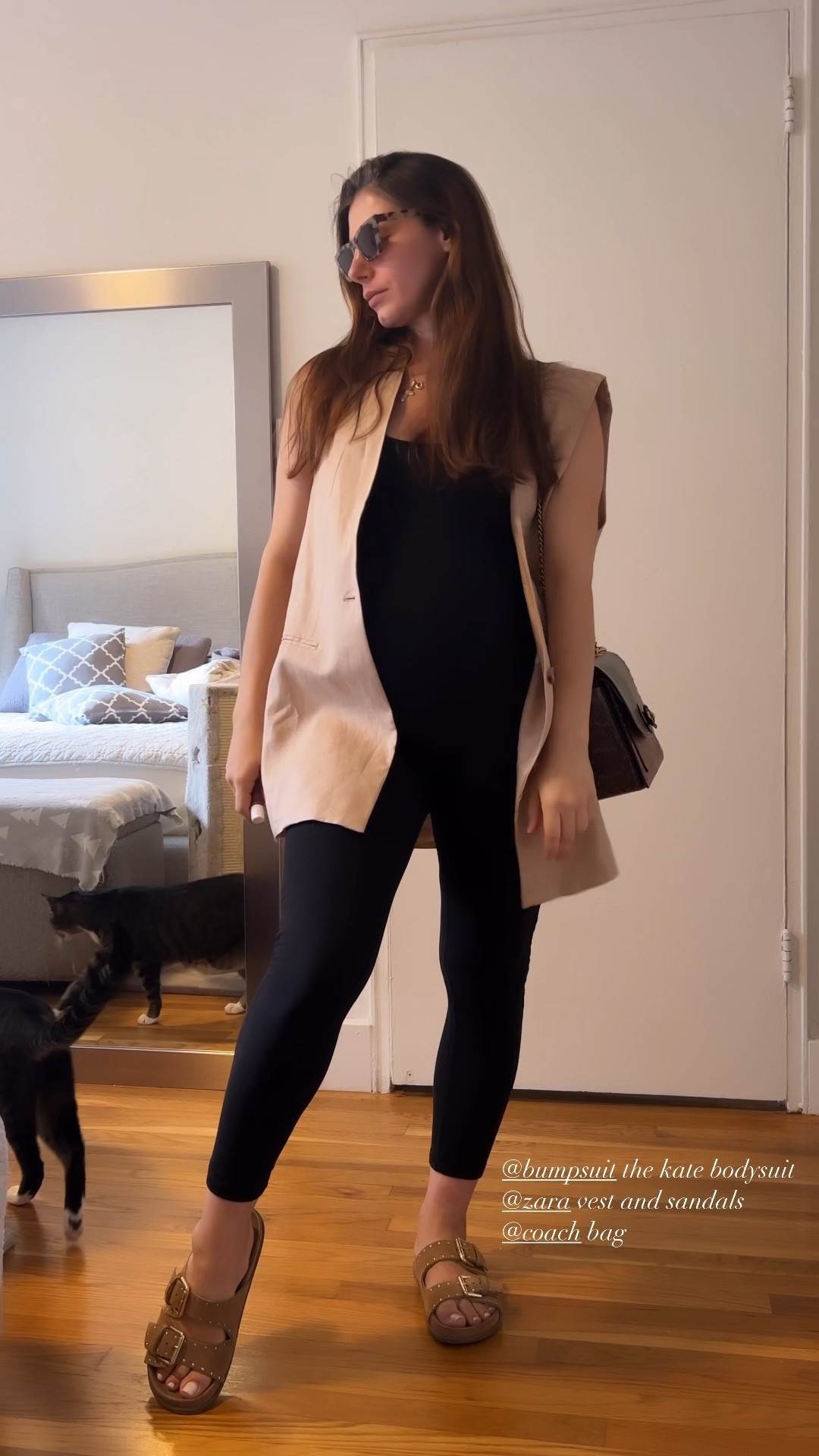 Bumpsuit dupe linen vest Birkenstock dupe black and tan outfit 

#LTKFind #LTKstyletip #LTKbump