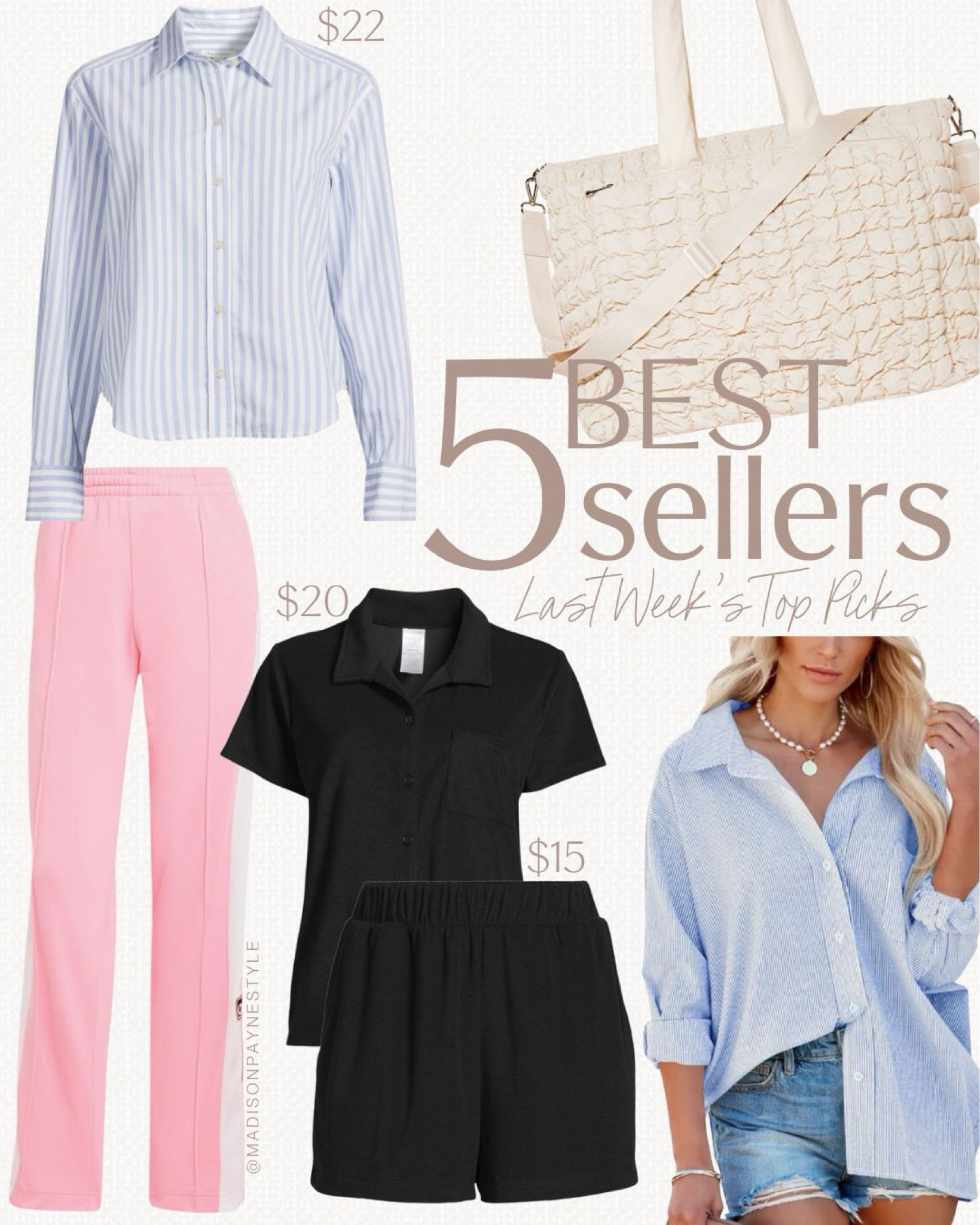 The viral Target puffy weekender was a best seller last week 🥰 along with a cropped stripe button up, pink Adidas track pants, a matching terry cloth set that comes in multiple colors and a stripe button up

Weekender, Weekender tote, track pants, adidas, Walmart, Target, summer outfit, Madison Payne

#LTKxWalmart #LTKSeasonal #LTKStyleTip