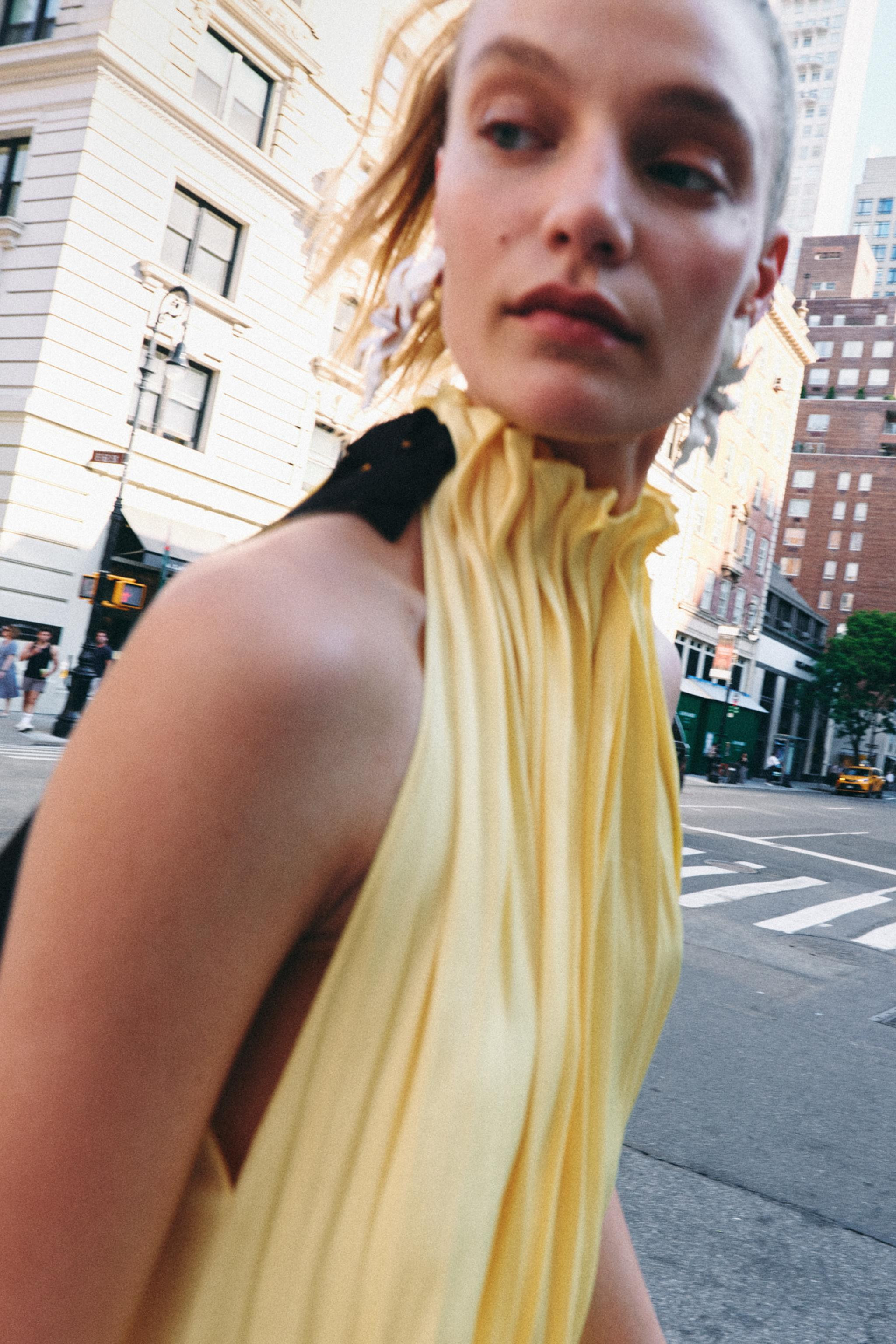 ZW COLLECTION SATIN EFFECT HALTER DRESS | Zara US