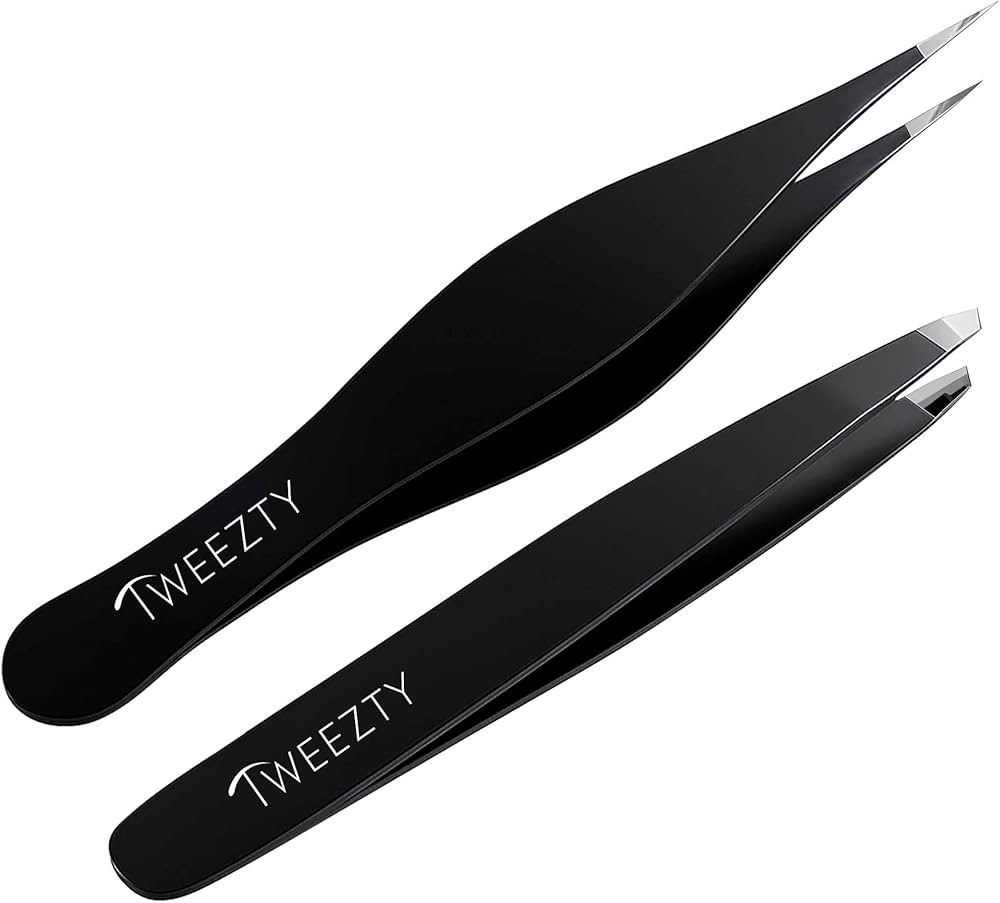 Tweezer Set of Slanted Tweezers and Precision Tweezers - Stainless Steel Pointed Tweezers for Ing... | Amazon (US)