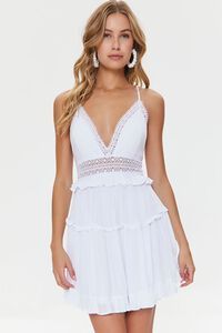 Plunging Lace-Back Ruffled Dress | Forever 21 (US)