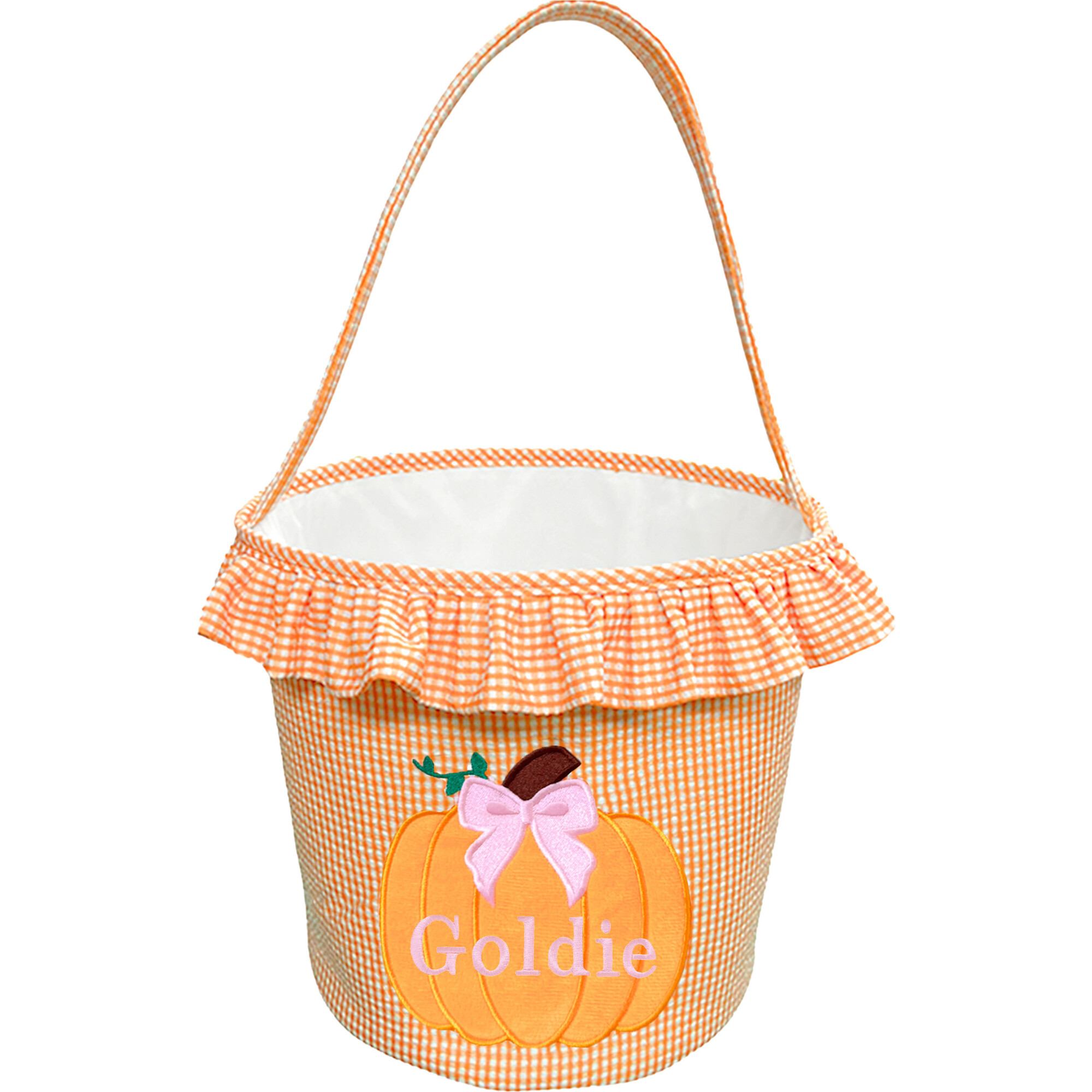 Ruffled Bow Halloween Pumpkin Tote, Orange | Maisonette