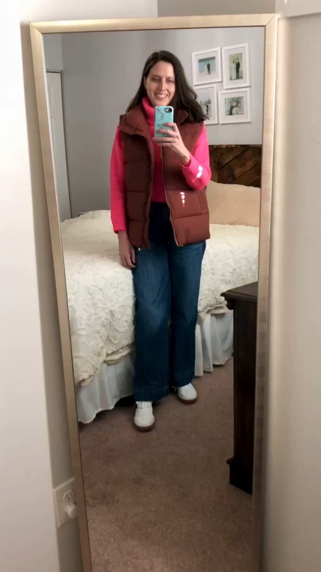 Chocolate brown puffer vest and pink turtleneck sweater 🩷🤎 Winter outfit

#LTKSeasonal #LTKHoliday #LTKFindsUnder50