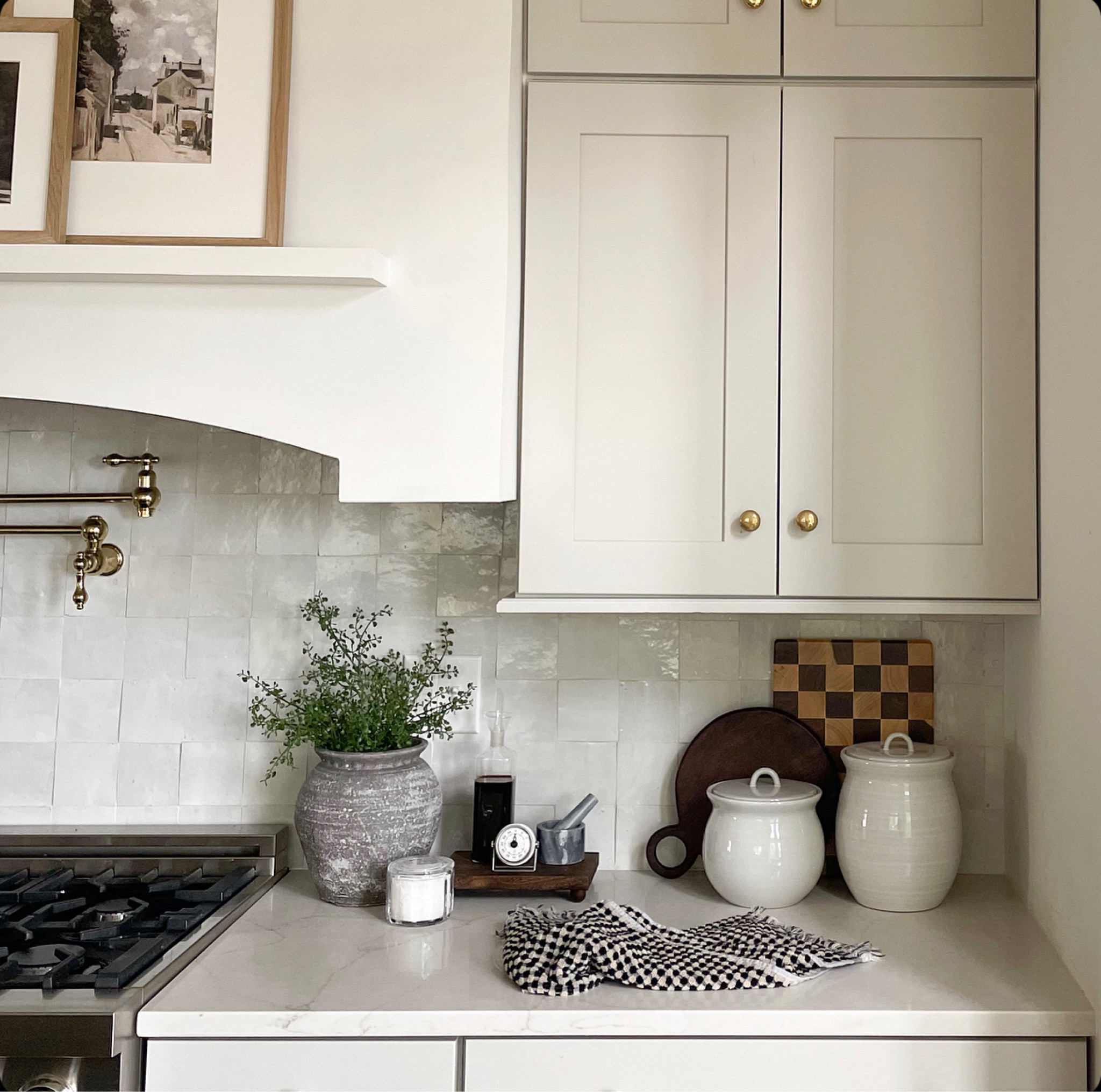 Transitional kitchen counter styling

Kitchen design, kitchen styling, counter styling, counter decor, cutting board, flour canister, kitchen timer, kitchen plants, oil pourer, salt canister, functional kitchen items

#LTKSummerSales #LTKFindsUnder50 #LTKHome