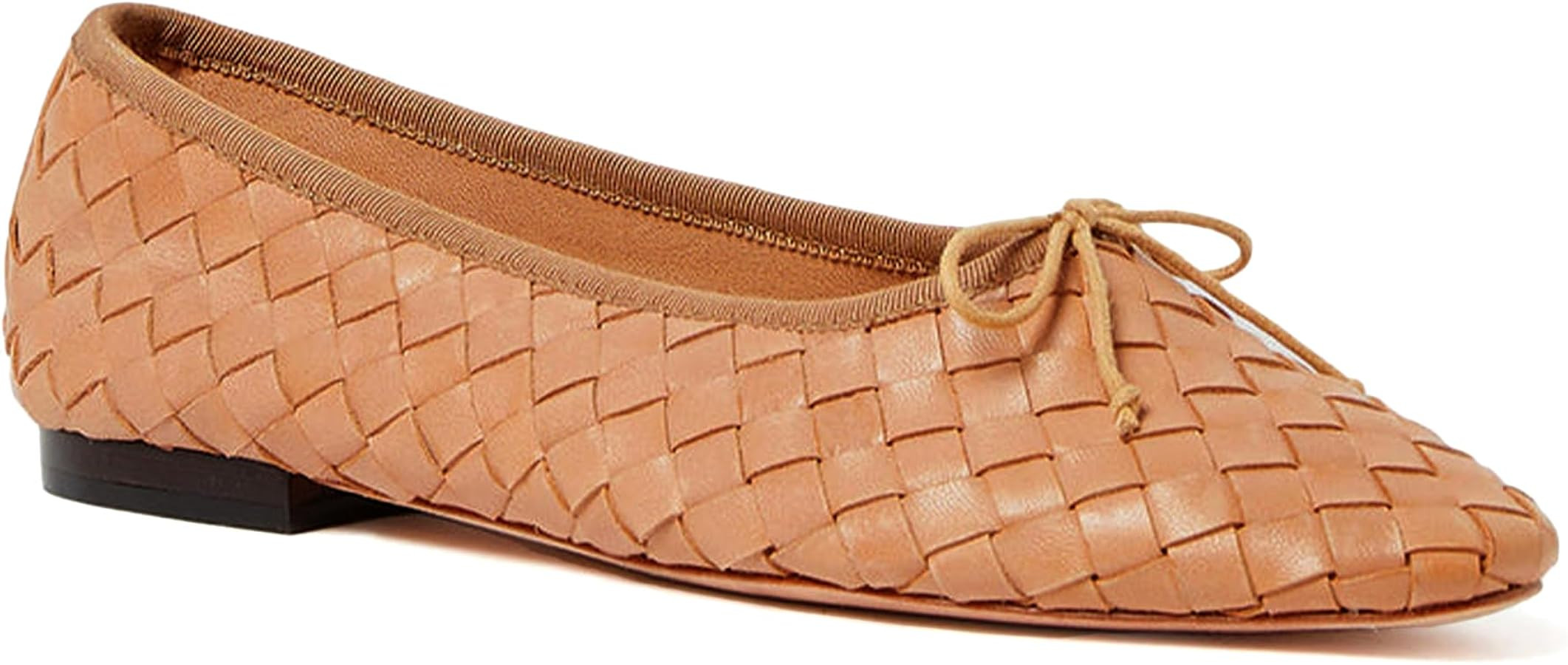 Woven Ballet Flats for Women Bow Square Toe Mary Jane Flats Casual Comfortable Dressy Ballerina S... | Amazon (US)