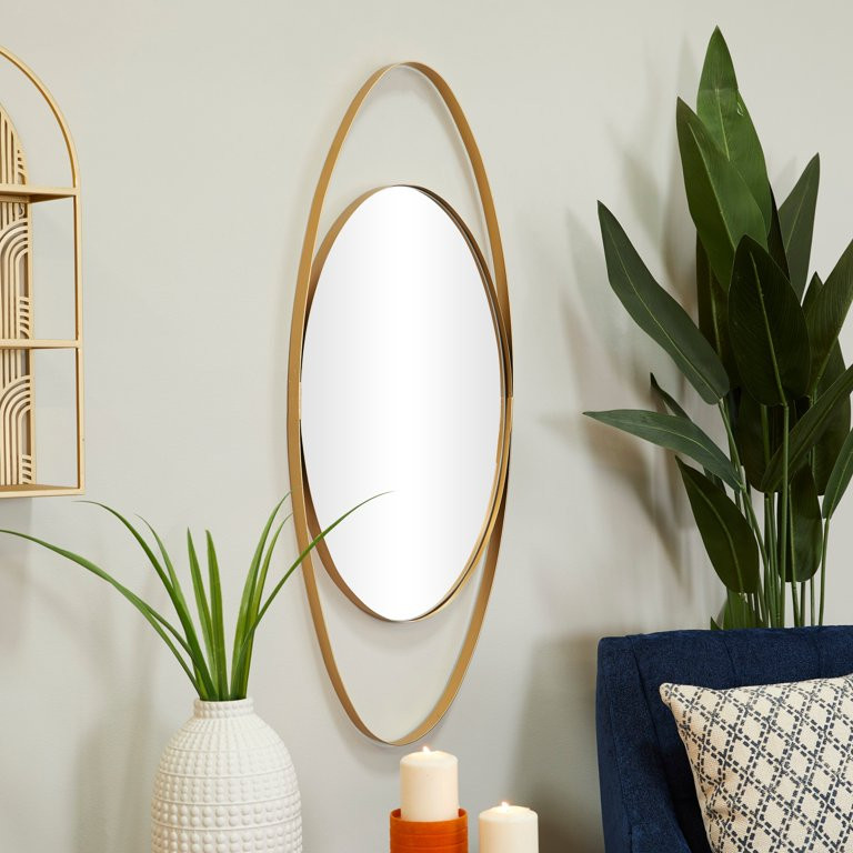 CosmoLiving by Cosmopolitan Metal Contemporary Wall Mirror - 16 x 2 x 42 Gold Gold - Walmart.com | Walmart (US)